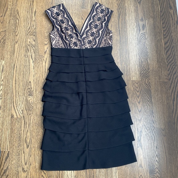 Jessica Howard Black Tan Dress with Lace Top and Zipper Back Size 6 NWOT - Picture 2 of 4
